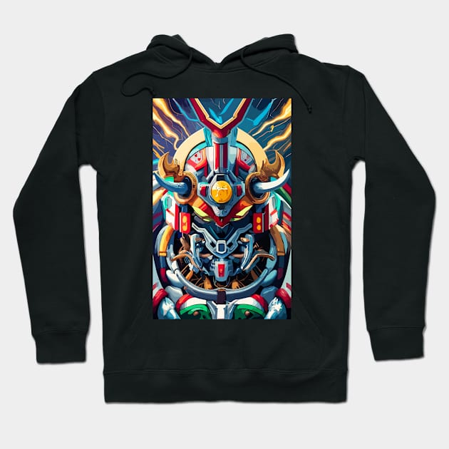 Mecha Oni Samurai Mask Hoodie by Mecha Design by MechaRon